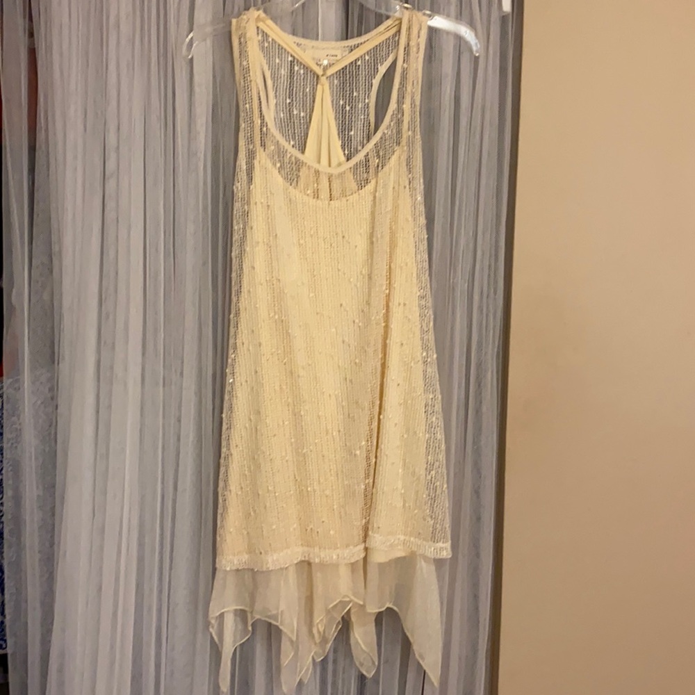 A’Reve Lg Creme Handkerchief  Sleeveless Dress